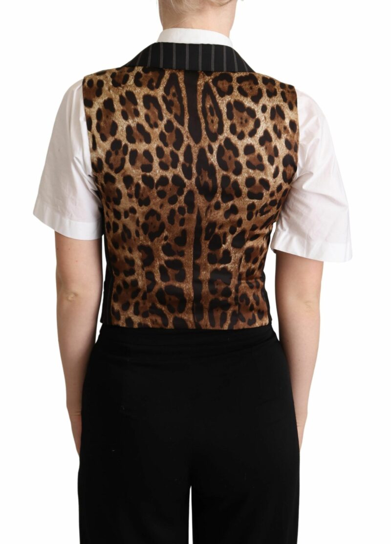 Dolce & Gabbana Elegant Leopard Print Waistcoat – Sleeveless Vest - Image 3