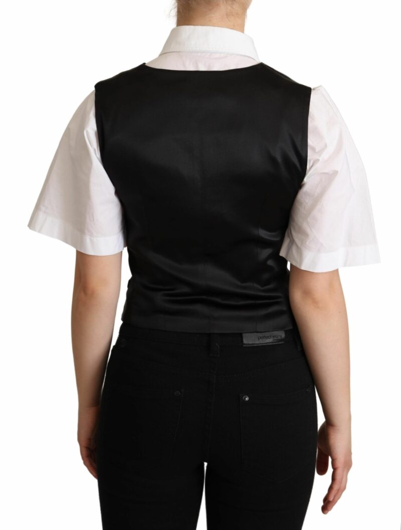 Dolce & Gabbana Elegant Silk Blend Black Waistcoat - Image 3