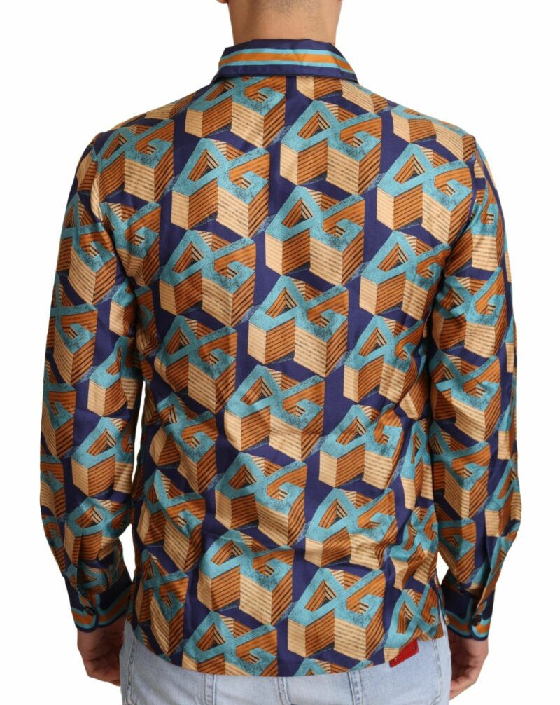 Dolce & Gabbana Elegant Silk Casual Shirt with DG Logo - Image 3