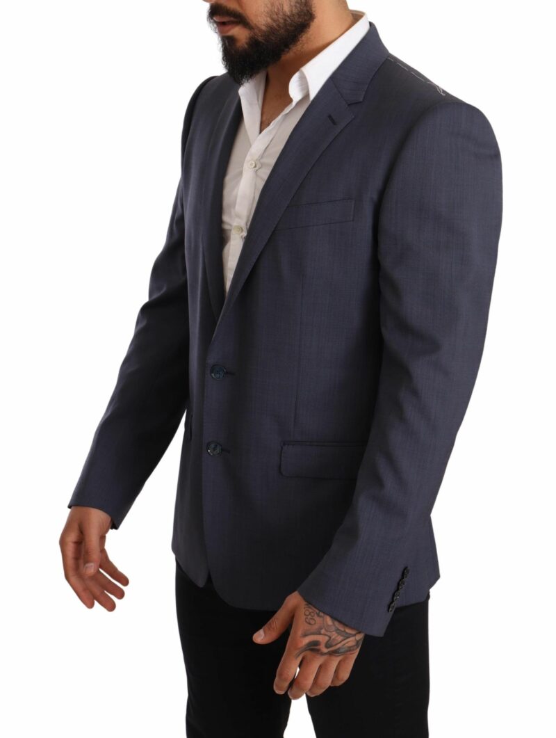 Dolce & Gabbana Elegant Blue Wool Martini Blazer Jacket - Image 3