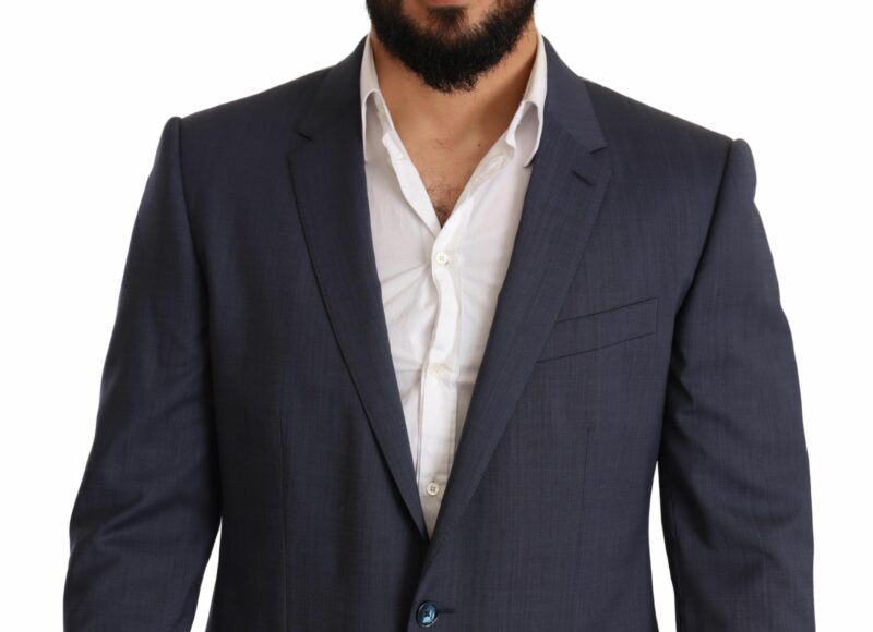 Dolce & Gabbana Elegant Blue Wool Martini Blazer Jacket - Image 5