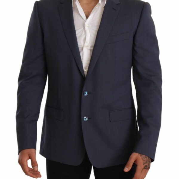 Dolce & Gabbana Elegant Blue Wool Martini Blazer Jacket