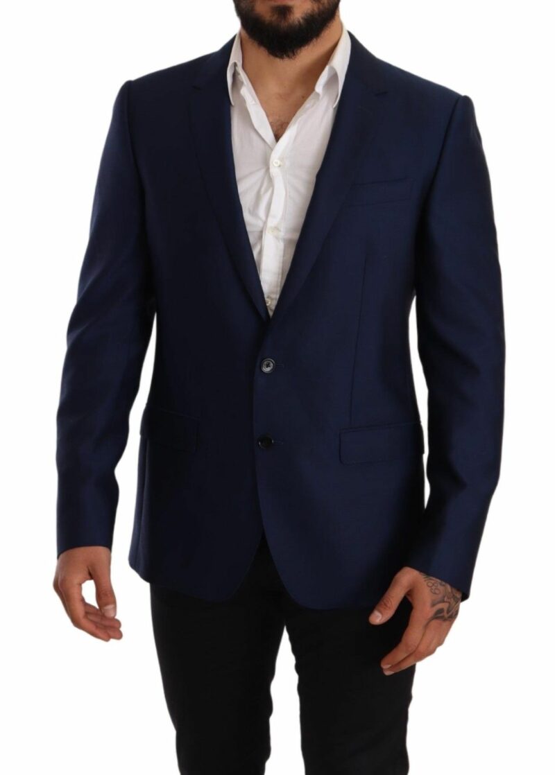 Dolce & Gabbana Elegant Blue Virgin Wool Martini Blazer - Image 4