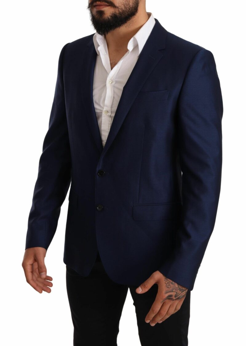 Dolce & Gabbana Elegant Blue Virgin Wool Martini Blazer - Image 6