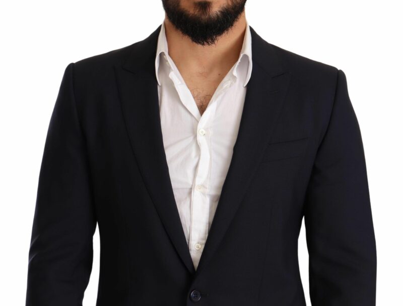 Dolce & Gabbana Elegant Navy Martini Blazer by Renowned Tailors - Image 3