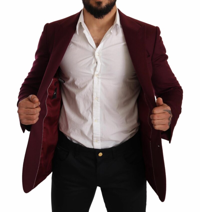 Dolce & Gabbana Elegant Maroon Bordeaux Cashmere Blazer - Image 6
