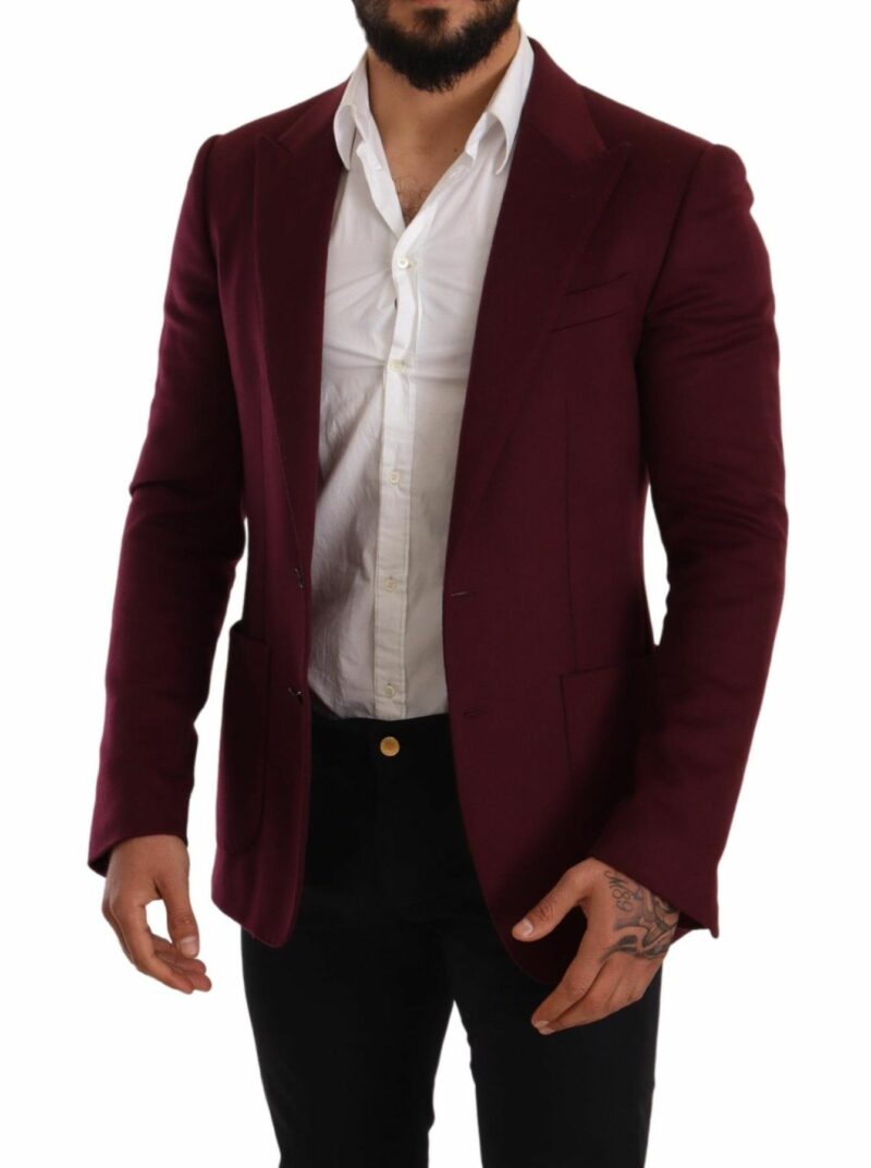 Dolce & Gabbana Elegant Maroon Bordeaux Cashmere Blazer - Image 7