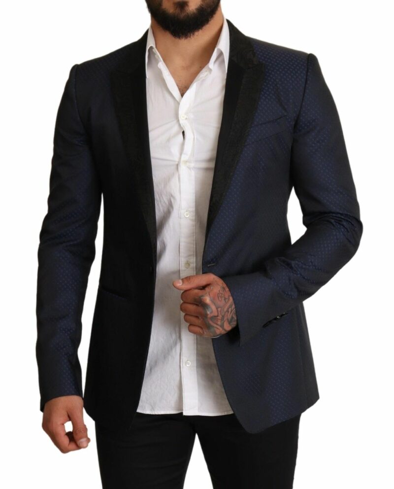 Dolce & Gabbana Elegant Blue Slim Fit Martini Blazer - Image 5
