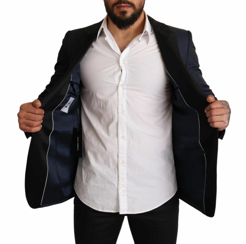 Dolce & Gabbana Elegant Blue Slim Fit Martini Blazer - Image 6