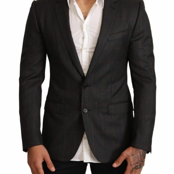 Dolce & Gabbana Elegant Gray Check Martini Blazer