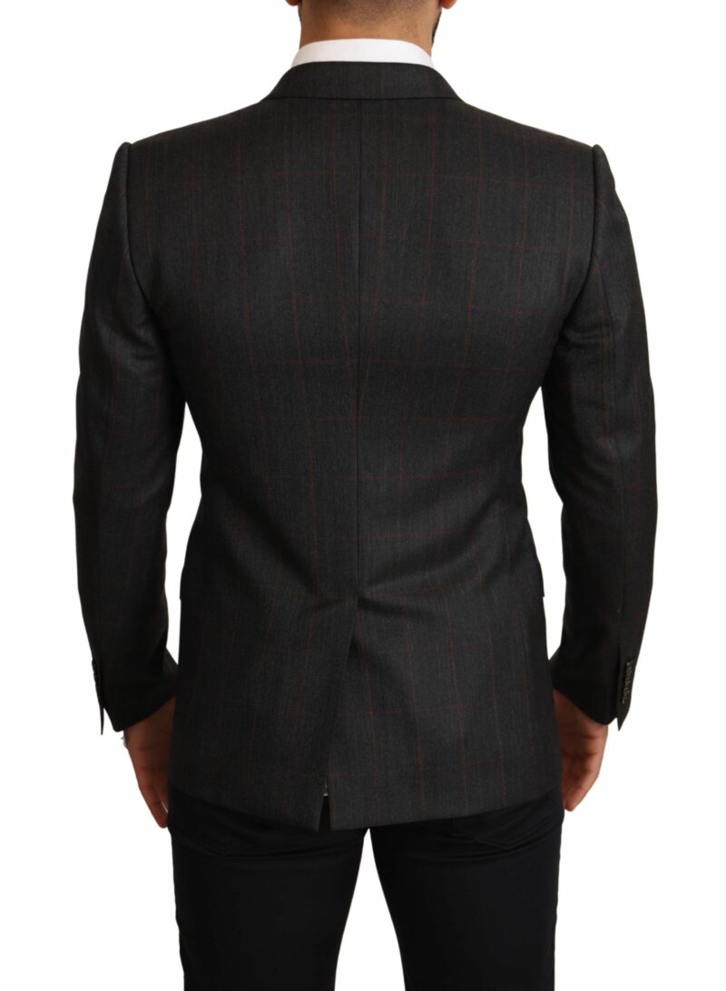 Dolce & Gabbana Elegant Gray Check Martini Blazer - Image 5
