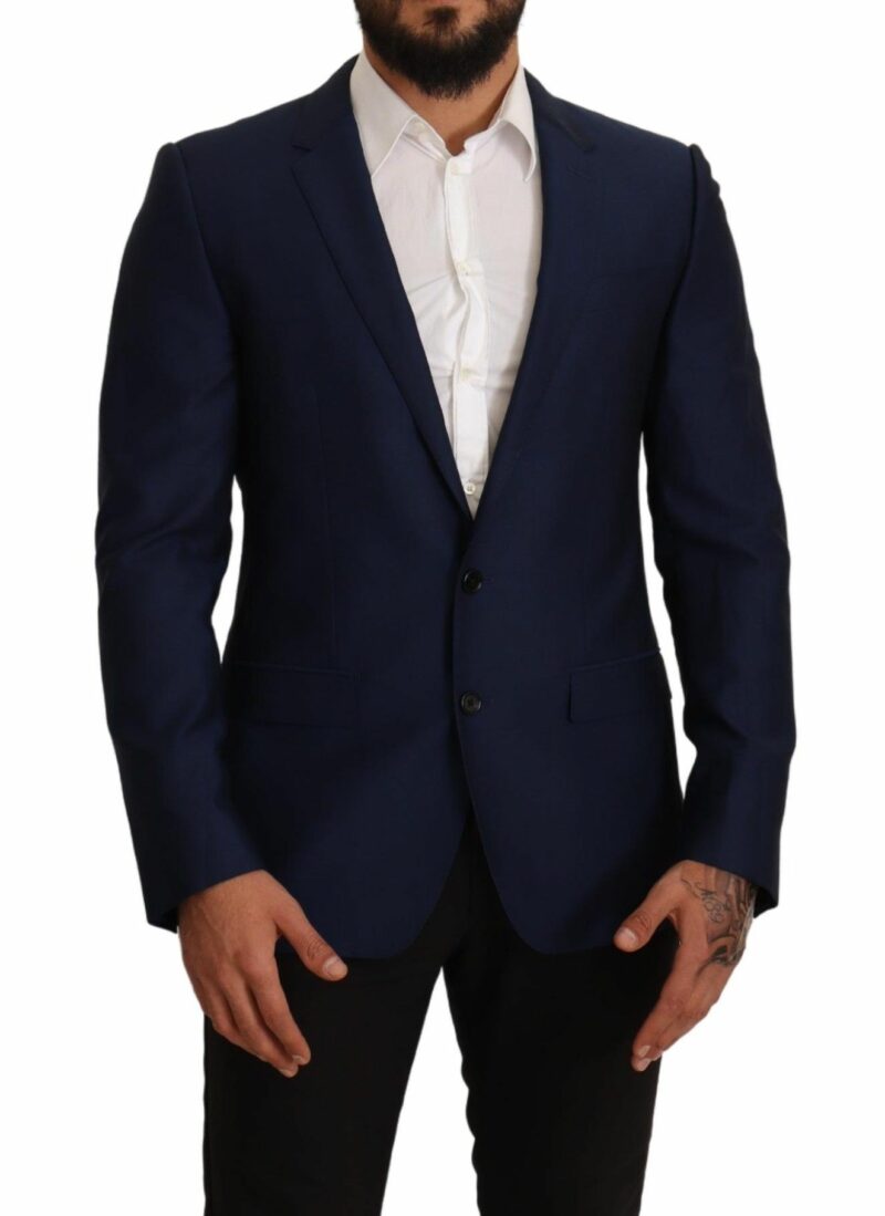 Dolce & Gabbana Navy Blue Virgin Wool Martini Blazer - Image 3