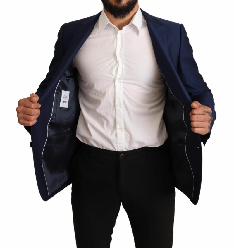 Dolce & Gabbana Navy Blue Virgin Wool Martini Blazer - Image 5