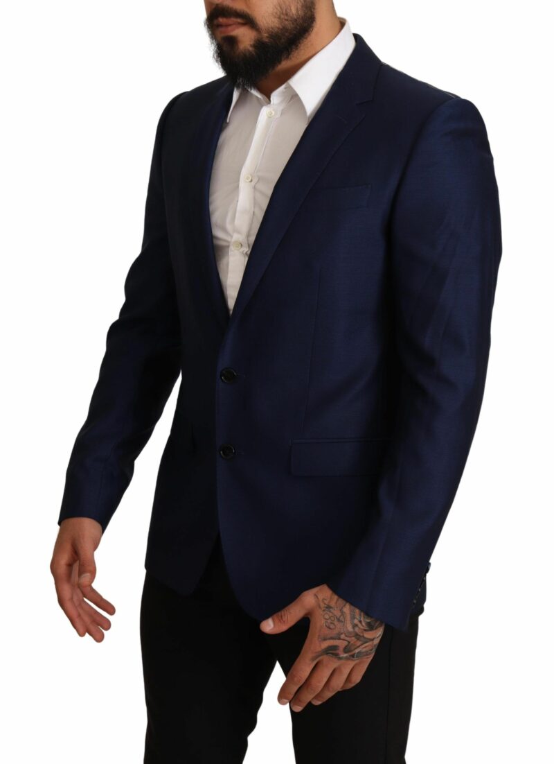 Dolce & Gabbana Navy Blue Virgin Wool Martini Blazer - Image 6