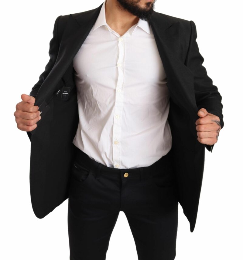 Dolce & Gabbana Elegant Slim Fit Black Linen Blazer - Image 6