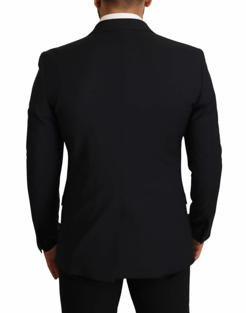 Dolce & Gabbana Elegant Dark Blue Wool Blend Martini Suit - Image 2