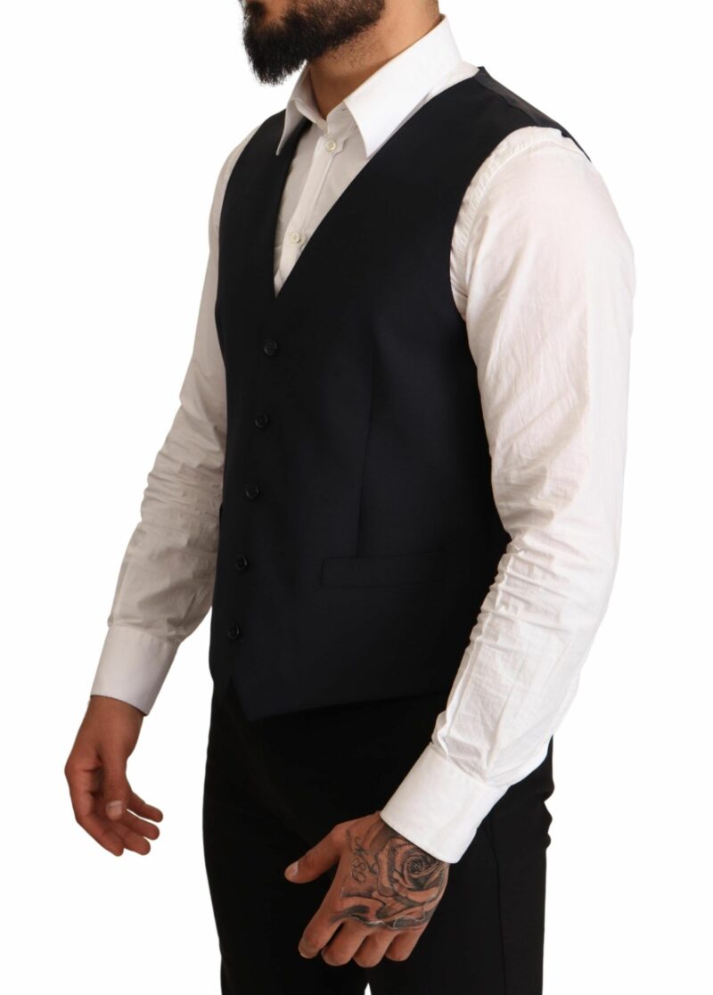 Dolce & Gabbana Elegant Dark Blue Wool Blend Martini Suit - Image 6
