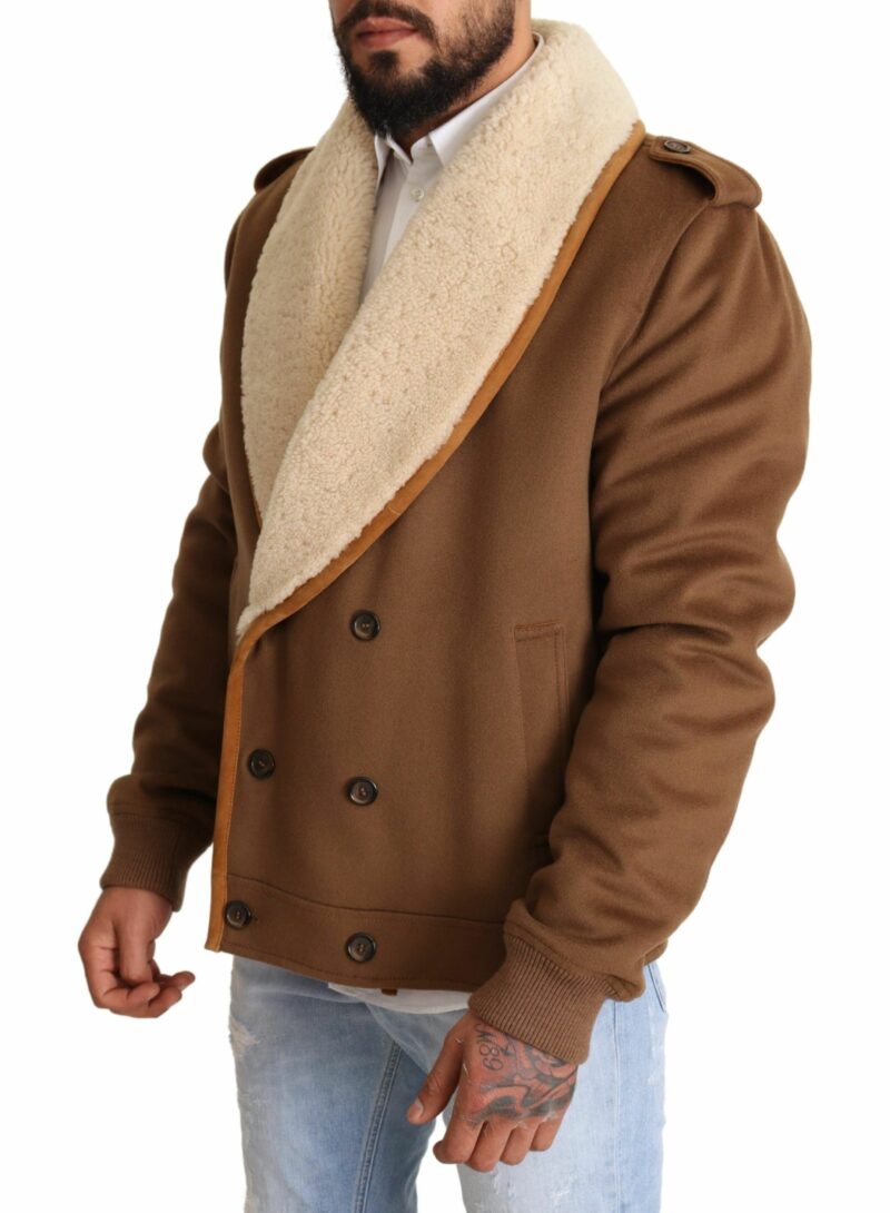 Dolce & Gabbana Elegant Double Breasted Shearling Jacket - Image 2