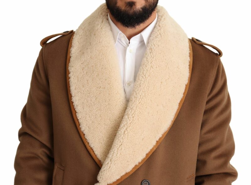 Dolce & Gabbana Elegant Double Breasted Shearling Jacket - Image 4