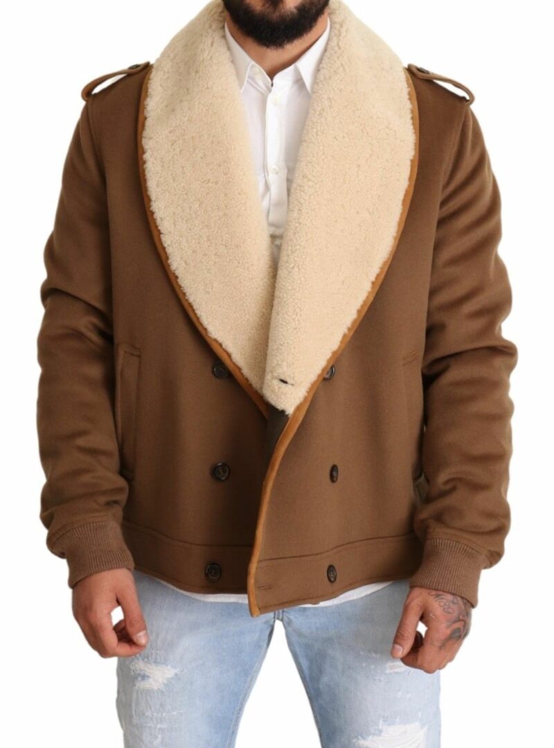 Dolce & Gabbana Elegant Double Breasted Shearling Jacket - Image 5
