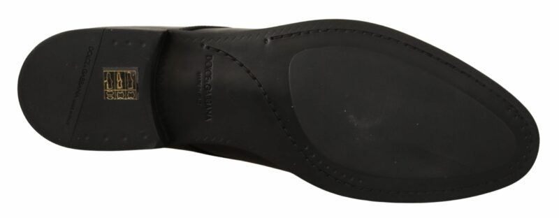 Dolce & Gabbana Elegant Black Leather Derby Shoes - Image 5