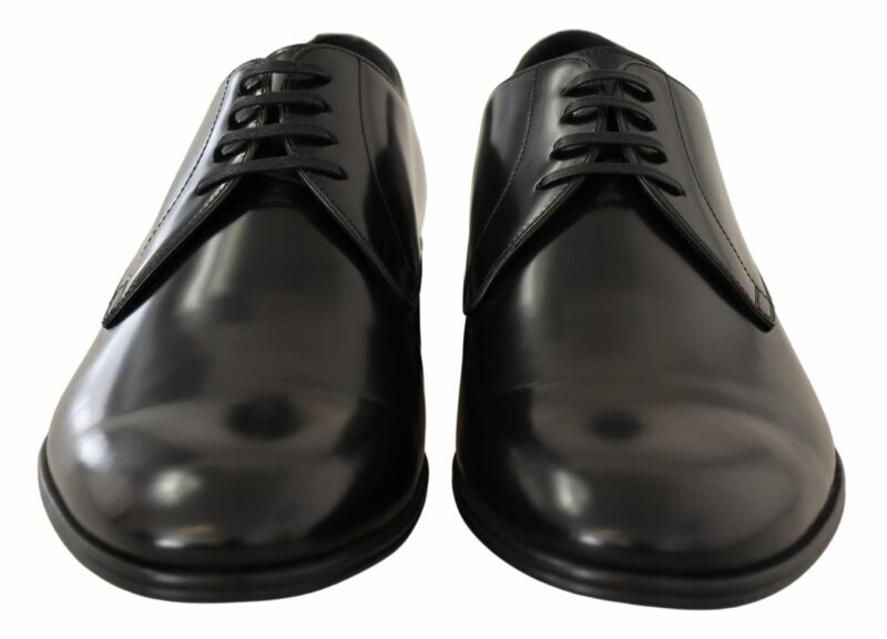 Dolce & Gabbana Elegant Black Leather Derby Shoes - Image 7