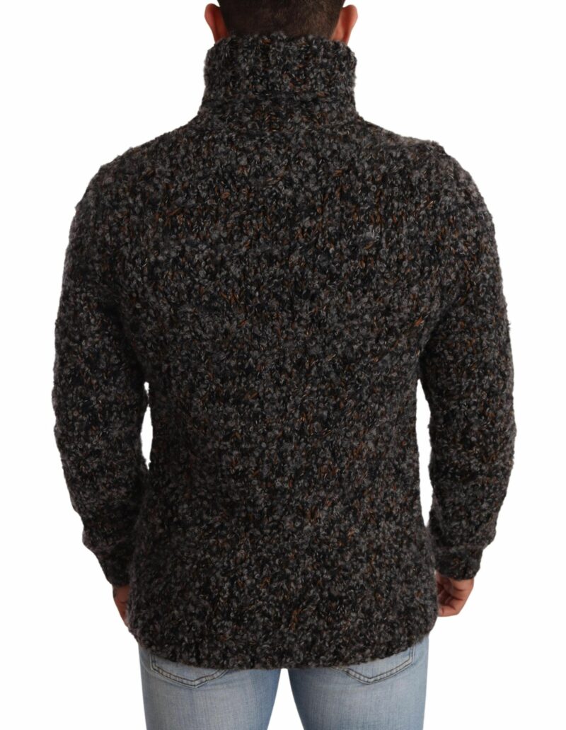 Dolce & Gabbana Elegant Speckled Turtleneck Wool-Blend Sweater - Image 3