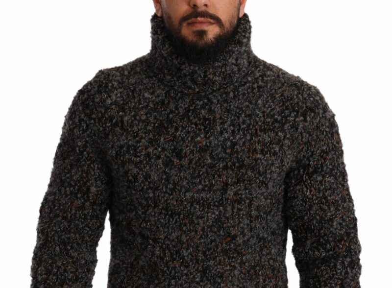 Dolce & Gabbana Elegant Speckled Turtleneck Wool-Blend Sweater - Image 4