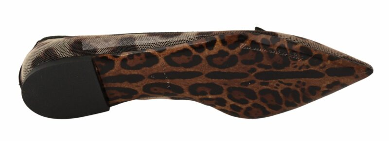 Dolce & Gabbana Elegant Leopard Print Flat Loafers - Image 3