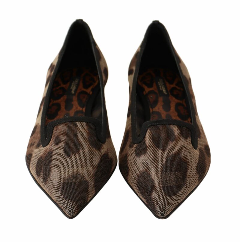 Dolce & Gabbana Elegant Leopard Print Flat Loafers - Image 5