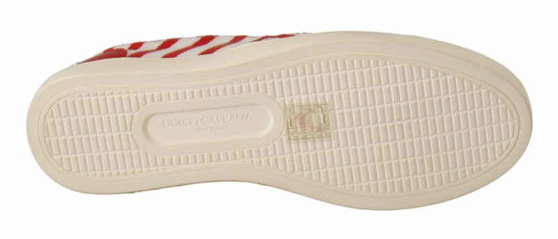 Dolce & Gabbana Stripe Print Studded Loafers - Image 3