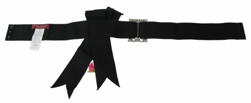 Dolce & Gabbana Elegant Floral Crystal Ribbon Waist Belt - Image 5