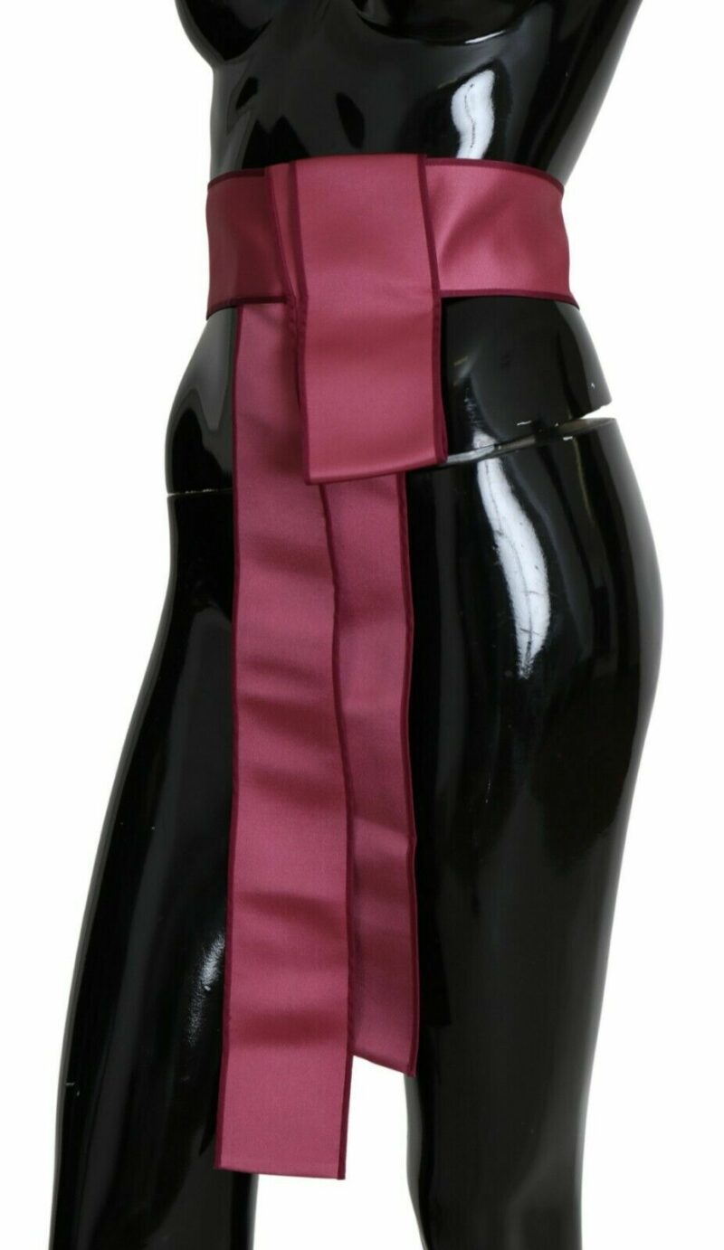 Dolce & Gabbana Elegant Pink Silk Wide Waist Belt - Image 2