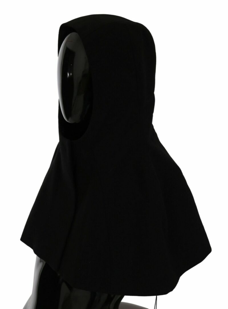 Dolce & Gabbana Elegant Black Hooded Scarf Wrap - Image 2