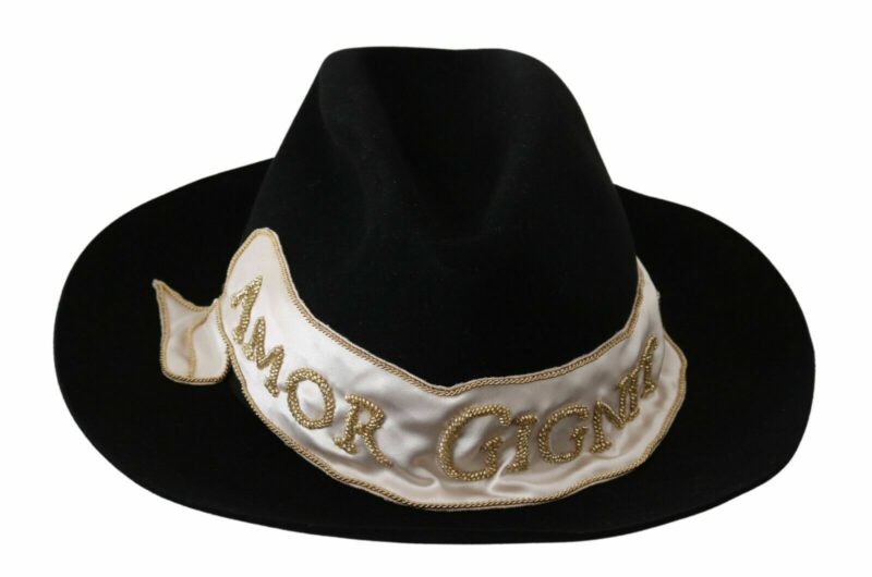 Dolce & Gabbana Elegant Black Lapin Wide Brim Panama Hat - Image 2