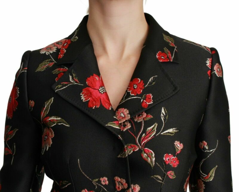 Dolce & Gabbana Elegant Floral Embroidered Trench Coat - Image 5