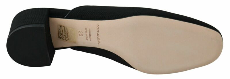 Dolce & Gabbana Chic Black Grosgrain Slide Sandals - Image 3