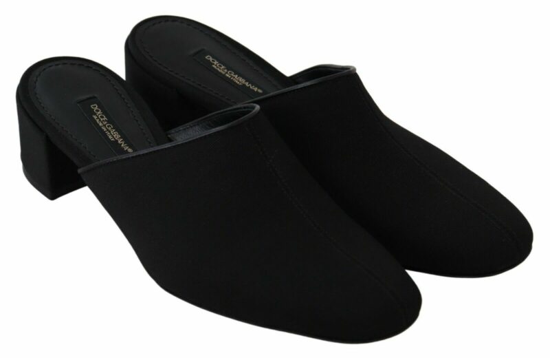 Dolce & Gabbana Chic Black Grosgrain Slide Sandals - Image 6