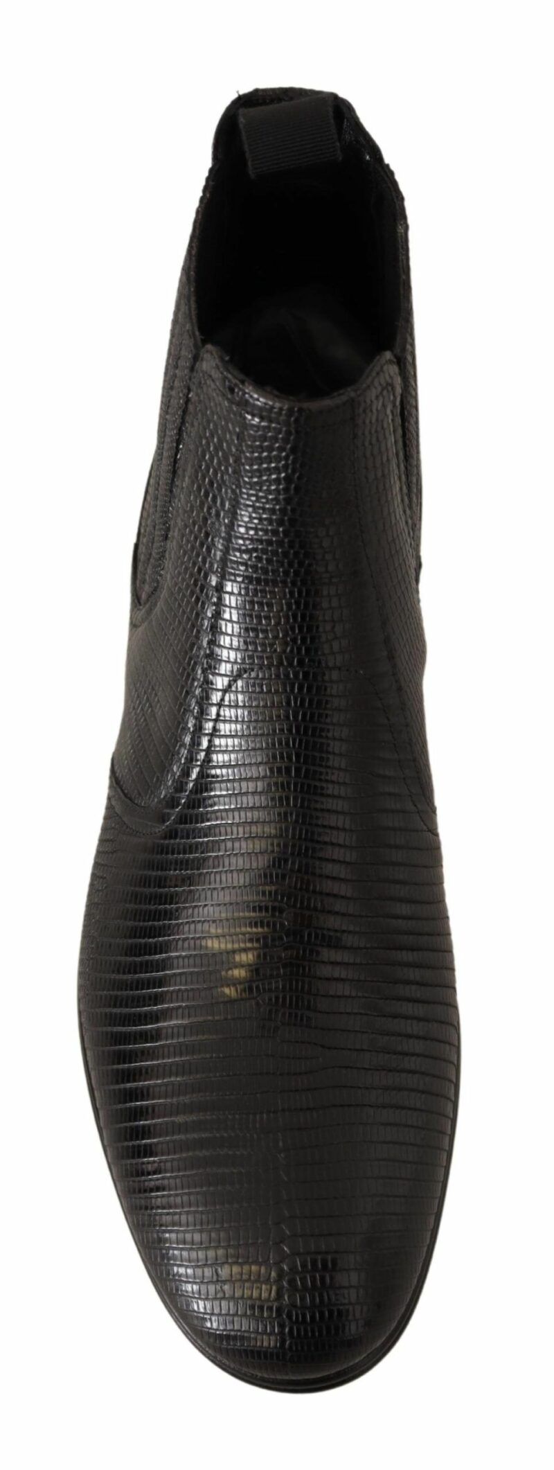 Dolce & Gabbana Elegant Black Leather Lizard Skin Derby Boots - Image 7