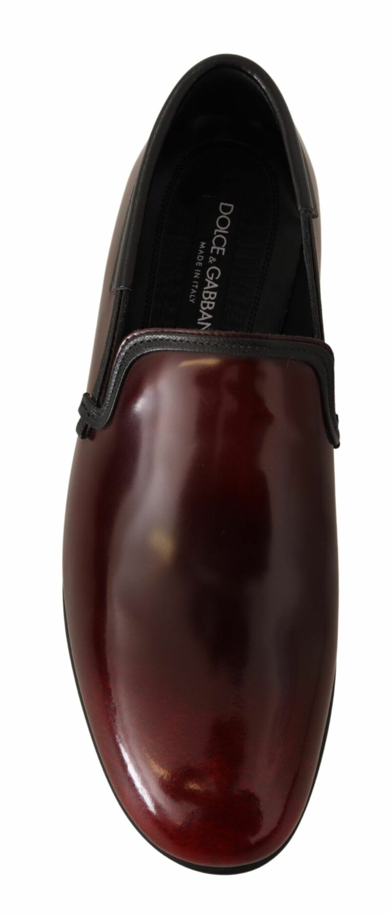 Dolce & Gabbana Elegant Bordeaux Leather Loafers - Image 3