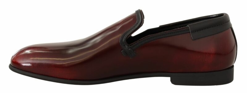 Dolce & Gabbana Elegant Bordeaux Leather Loafers - Image 7