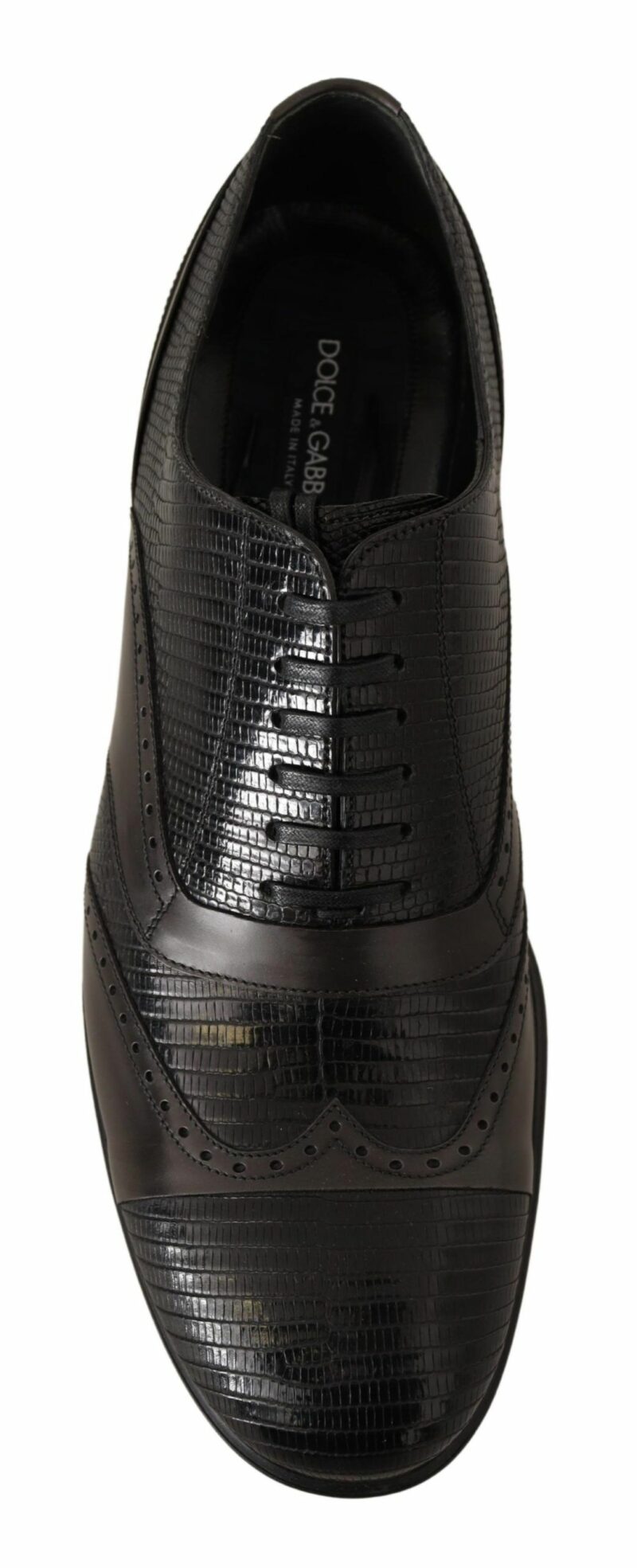 Dolce & Gabbana Elegant Brown Lizard Leather Oxford Shoes - Image 6