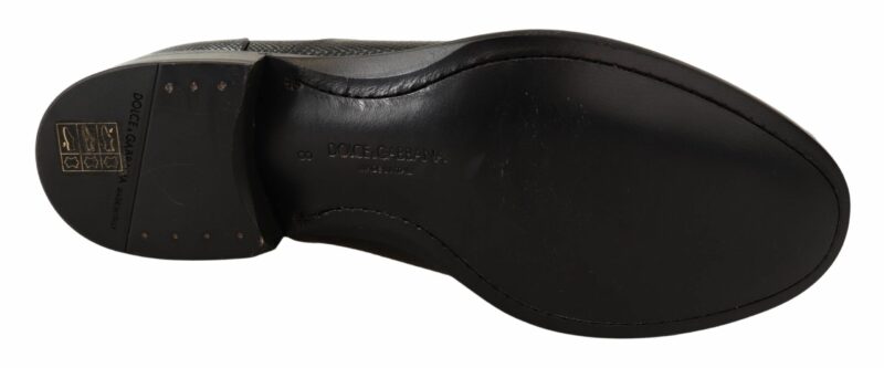 Dolce & Gabbana Elegant Black Lizard Skin Derby Shoes - Image 5