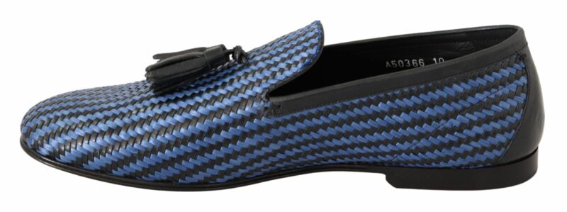 Dolce & Gabbana Elegant Woven Leather Loafers - Image 2