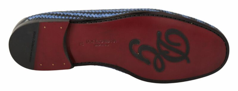 Dolce & Gabbana Elegant Woven Leather Loafers - Image 3