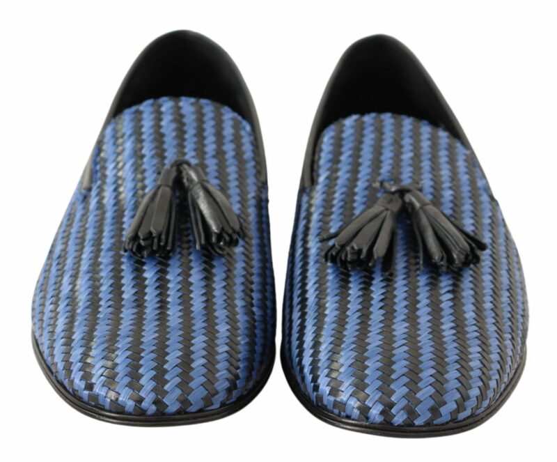 Dolce & Gabbana Elegant Woven Leather Loafers - Image 5