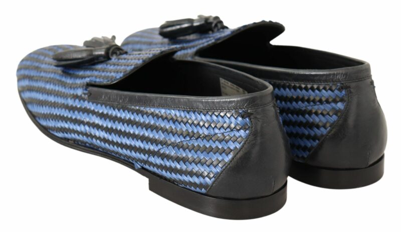 Dolce & Gabbana Elegant Woven Leather Loafers - Image 7