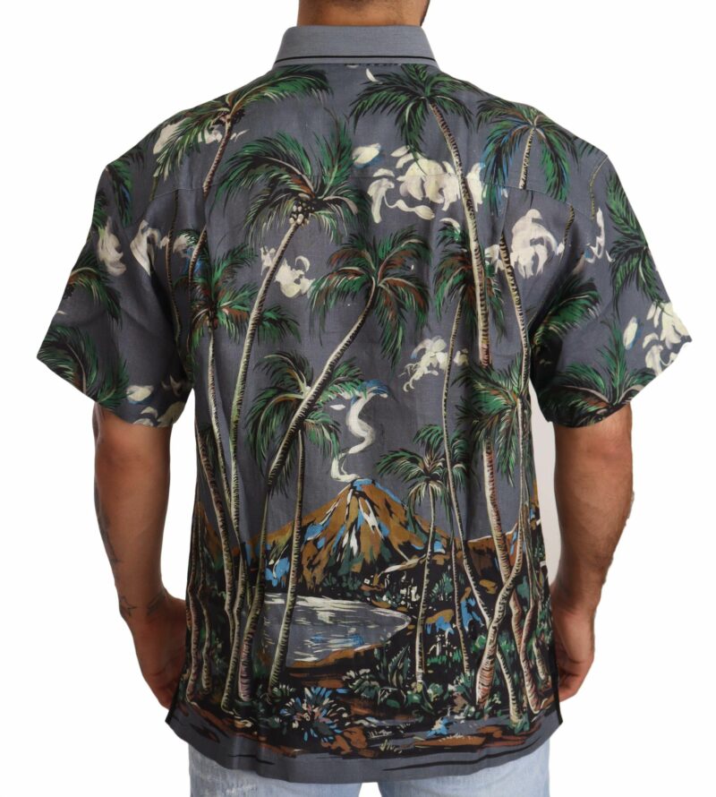 Dolce & Gabbana Tropical Elegance Linen Silk Men's Shirt - Image 3