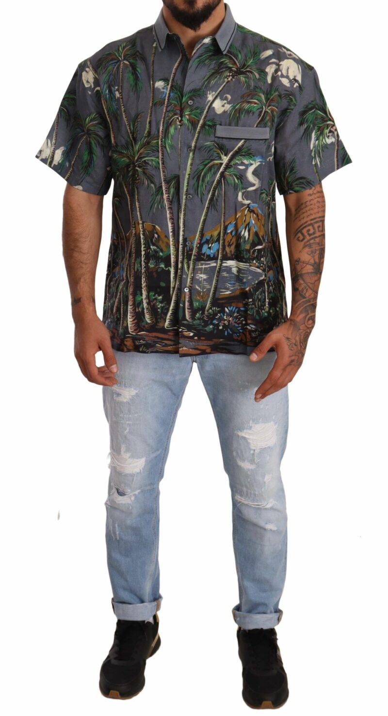 Dolce & Gabbana Tropical Elegance Linen Silk Men's Shirt - Image 5