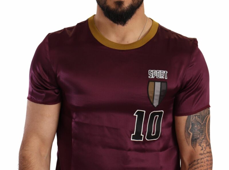 Dolce & Gabbana Elegant Purple Silk Short Sleeve T-Shirt - Image 4